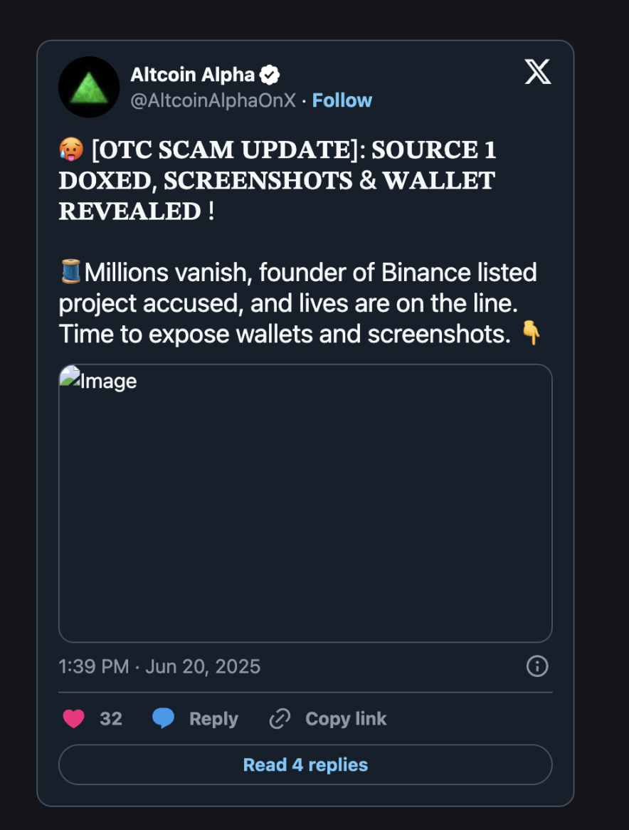 5000万美元OTC加密骗局:知名代币卷入,VC与鲸鱼难逃一劫