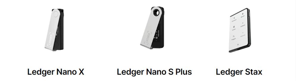Ledger Nano X/Ledger NanoS Plus/Ledger Stax 官网示意图