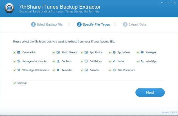 7thShare iTunes Backup Extractorv2.8.8.8.0
