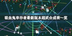 吸血鬼幸存者最新版本超武合成表一览 0.6.1超武合成有哪些