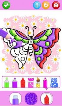 蝴蝶着色闪光游戏安卓版（Butterfly Coloring Glitter）图片1